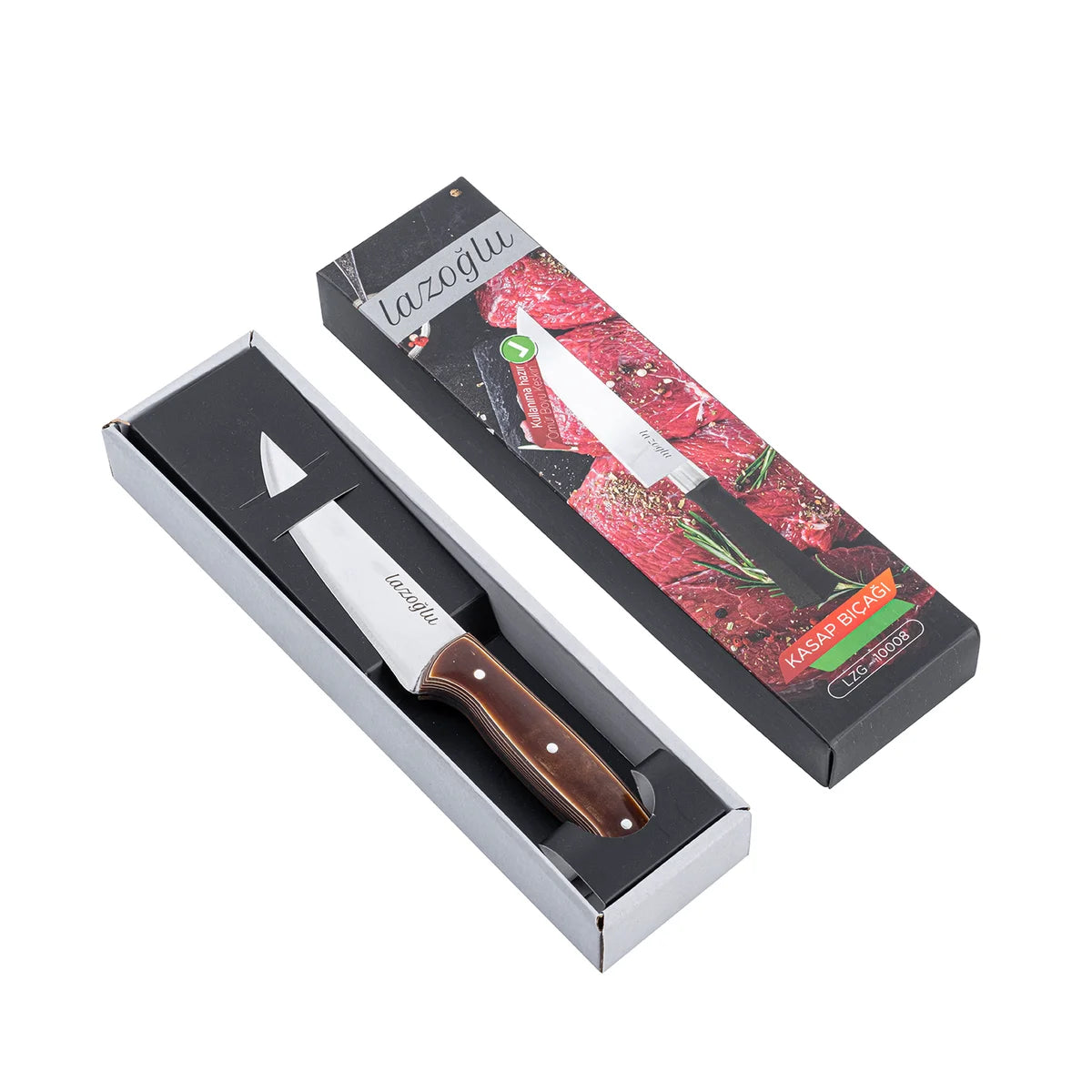 Kasap Bıçağı - Lazoğlu - No:3 - El Yapımı - Doğrama - Kesim - Verzalit Saplı