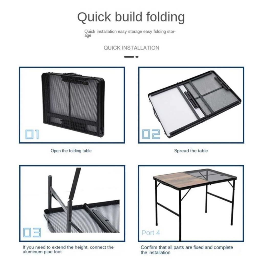 Katlanabilir Ahşap Kamp Masası - Izgaralı - Madfox Eazy - 547210