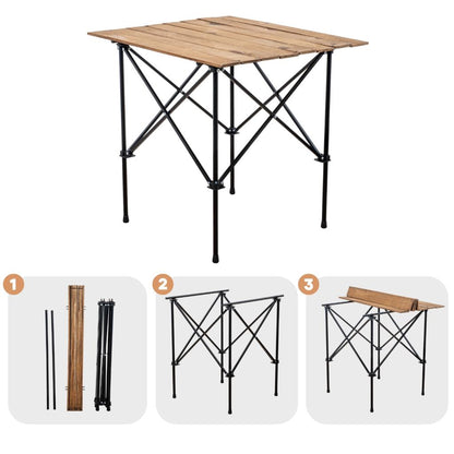 Katlanabilir Ahşap Kamp ve Piknik Masası - Akordion - (54023)