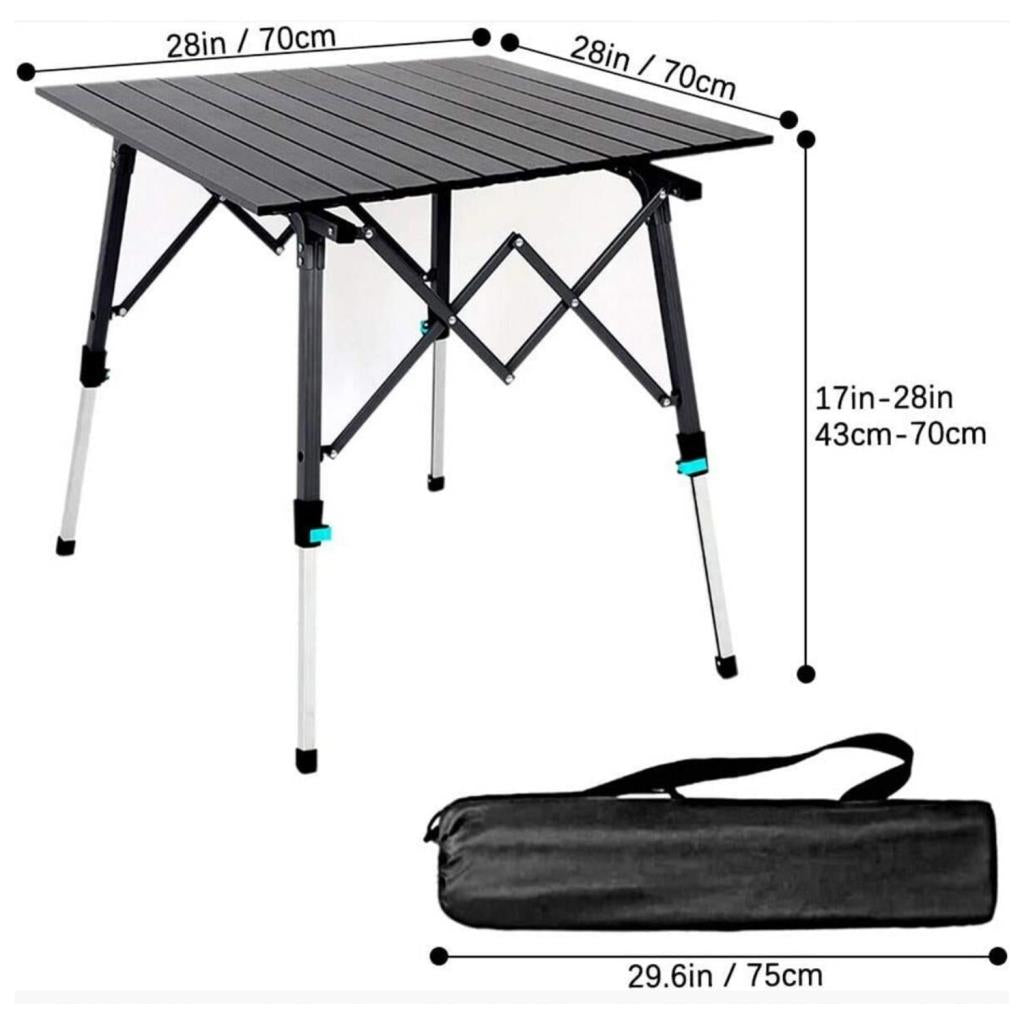 Katlanabilir Alüminyum Kamp Masası - Akordion - Madfox Skylite - Siyah - 546249