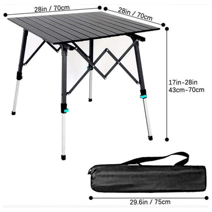 Katlanabilir Alüminyum Kamp Masası - Akordion - Madfox Skylite - Siyah - 546249