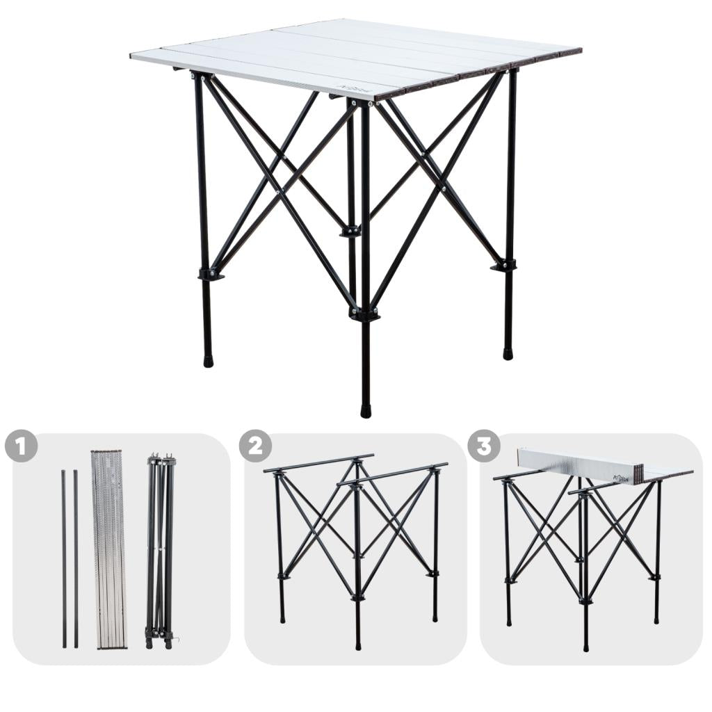 Katlanabilir Alüminyum Kamp ve Piknik Masası - Akordion - Silver - (54024)