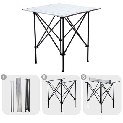 Katlanabilir Alüminyum Kamp ve Piknik Masası - Akordion - Silver - (54024)
