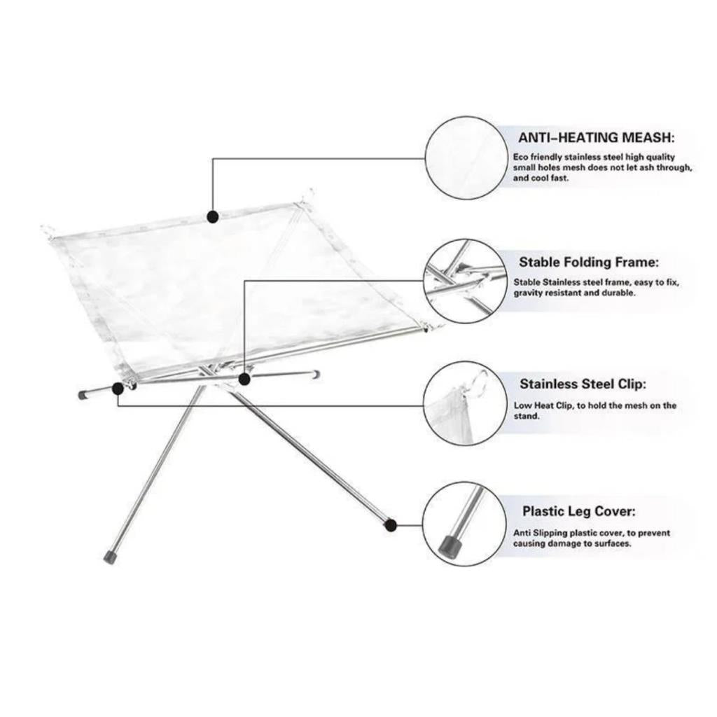 Katlanabilir Ateş Sehpası -Brülör - Madfox Fire Rack - 547216