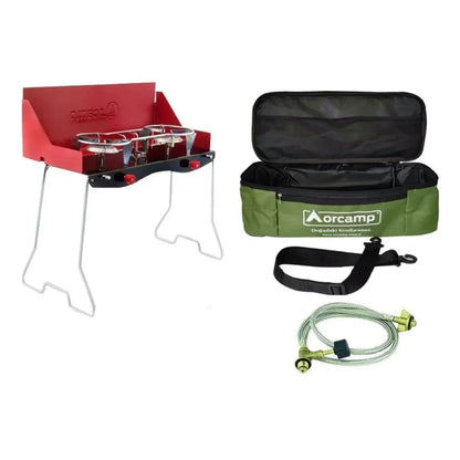Katlanabilir Ayaklı İkili Yer Tipi Kamp Ocak - Çantalı (K-629)