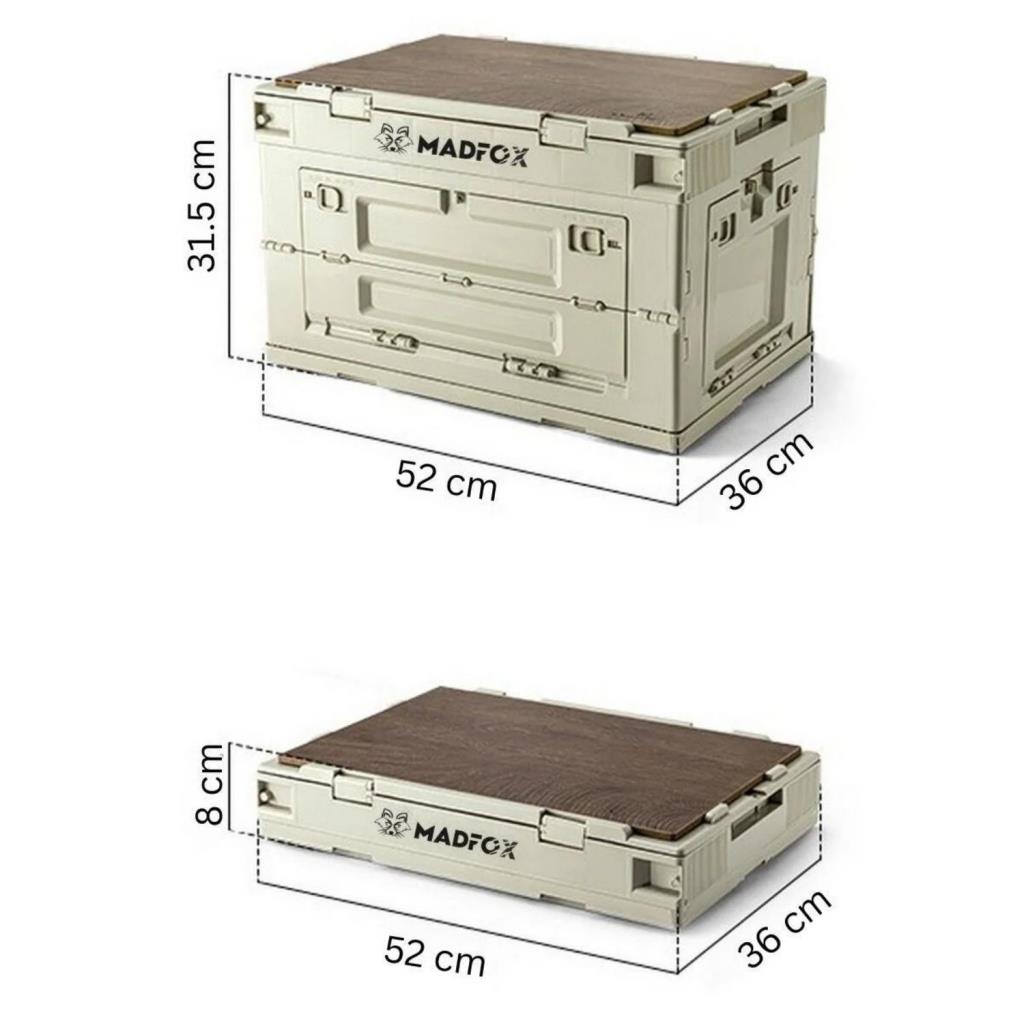 Katlanabilir Kamp Saklama Kutusu - 60  LT - Madfox - Haki - 547304