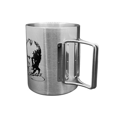 Katlanabilir Saplı Çelik Kupa Bardak - Orcamp - 180 ml - Atatürk (OUT-1800)