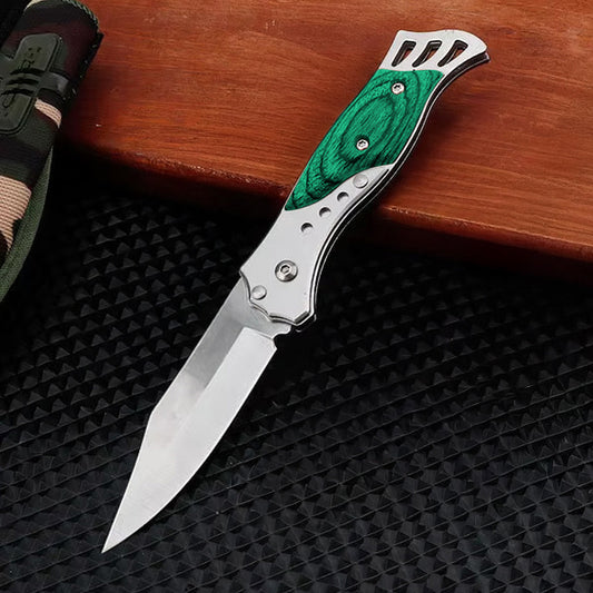 Katlanır Cep Çakısı - Ahşap Saplı - SDR-097 - Yeşil