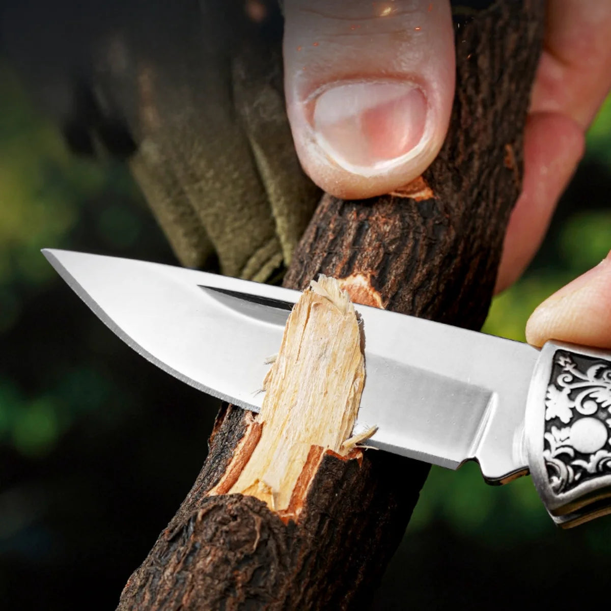 Katlanır Cep Çakısı - Ahşap Saplı - SDR-207 - Kırmızı