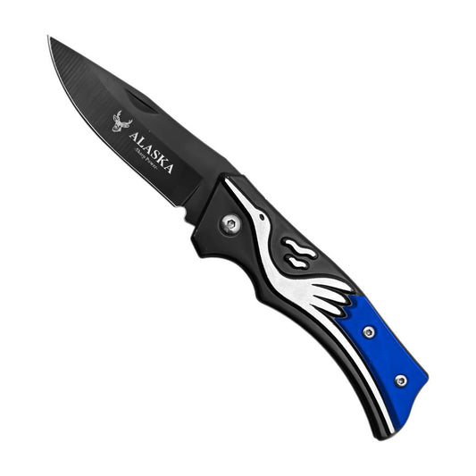 Katlanır Cep Çakısı - Mavi - SDR-001 - Leylek Motifli