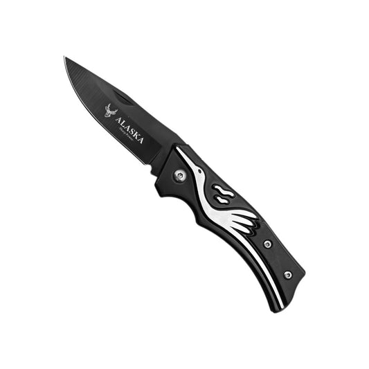 Katlanır Cep Çakısı - Siyah - SDR-001 - Leylek Motifli