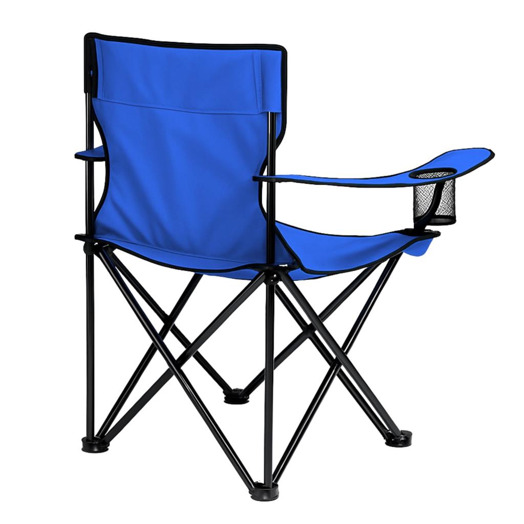 Katlanır Kamp Piknik Sandalyesi - Bardaklıklı - (DY.001) - Mavi - Taşıma Çantalı