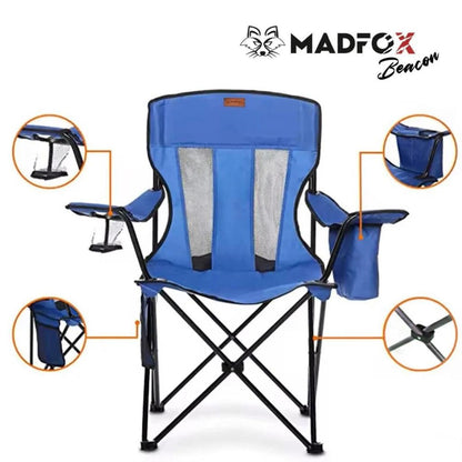 Katlanır Kamp Piknik Sandalyesi - Madfox Beacon - Bardaklıklı - Mavi - 547286 - Taşıma Çantalı