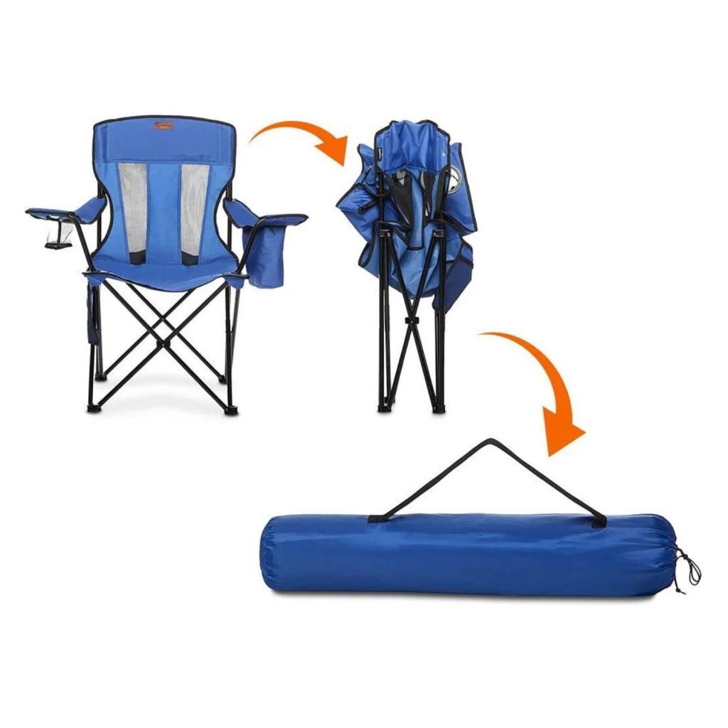 Katlanır Kamp Piknik Sandalyesi - Madfox Beacon - Bardaklıklı - Mavi - 547286 - Taşıma Çantalı
