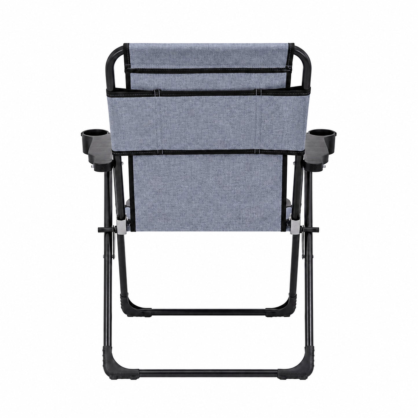 Katlanır Piknik ve Kamp Sandalyesi - Bardaklıklı - Rock Plus - Linen Mavi