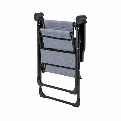 Katlanır Piknik ve Kamp Sandalyesi - Bardaklıklı - Rock Plus - Linen Mavi