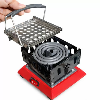 Nargile Köz Ocağı - Elektrikli - Emaye - Kırmızı - İksa - (İK-208)