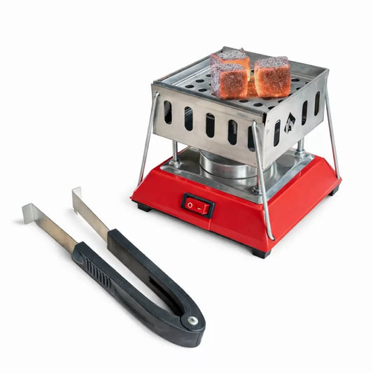 Nargile Köz Ocağı - Elektrikli - Kırmızı - Krom - İksa - (İK-207)