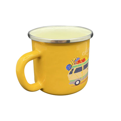 Orcamp Retro Emaye Kupa Bardak Adventure Hardal (OUT-1900)