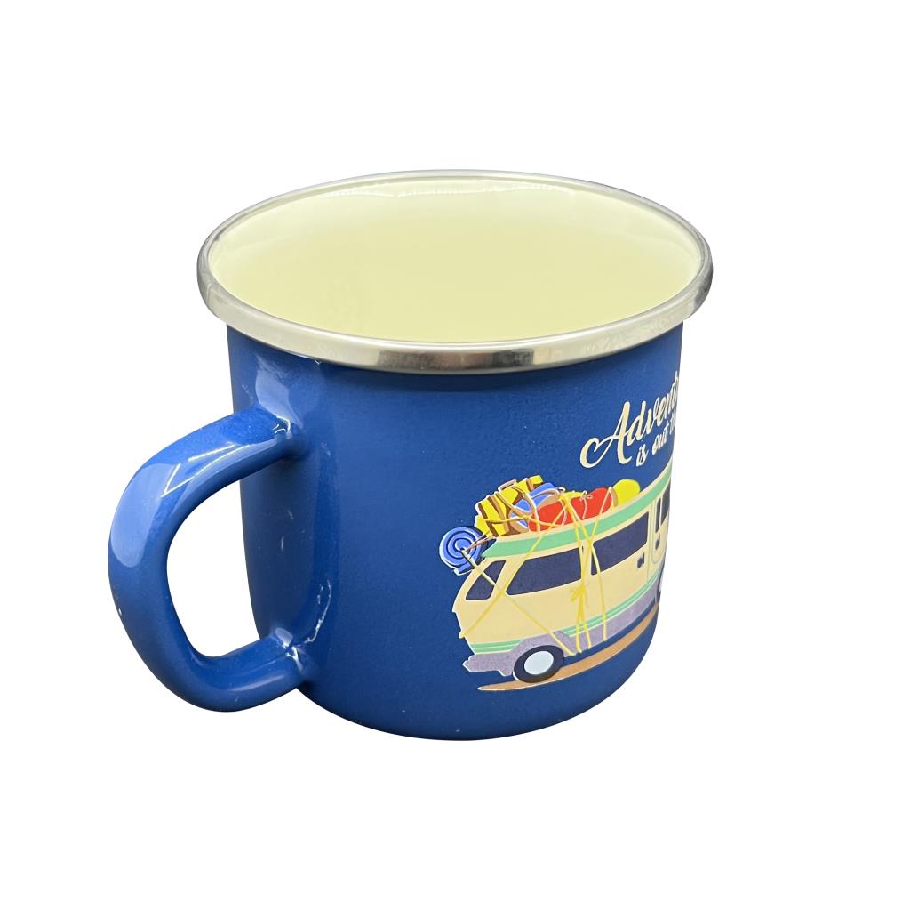 Orcamp Retro Emaye Kupa Bardak Adventure Mavi (OUT-1900)