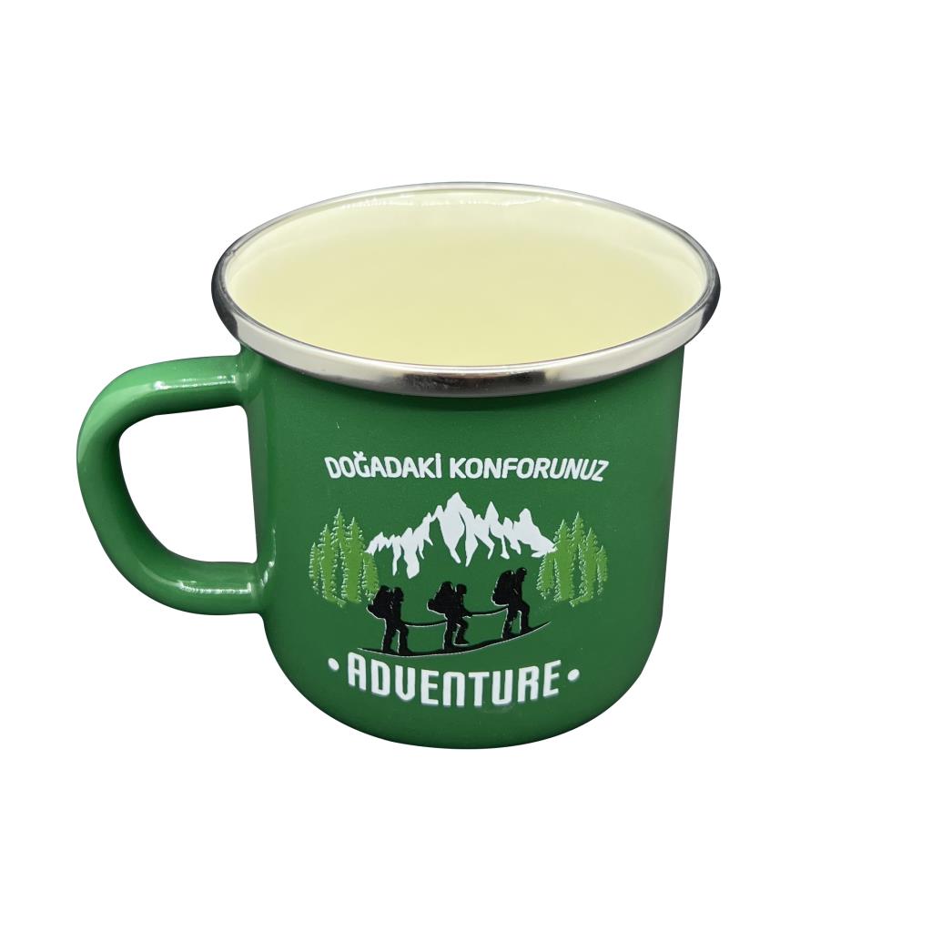 Orcamp Retro Emaye Kupa Bardak Adventure Yeşil (OUT-1900)