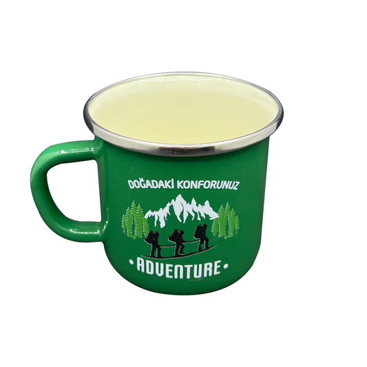 Orcamp Retro Emaye Kupa Bardak Adventure Yeşil (OUT-1900)