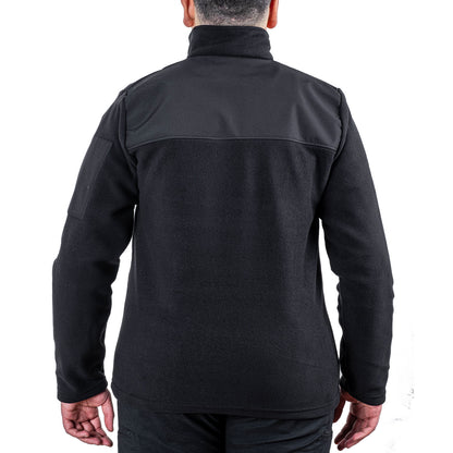 Outdoor Polar Ceket Siyah - Sıcak Tutan Polar - Softshell Omuz - Fermuarlı Cep