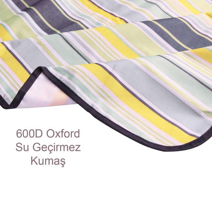 Piknik Kamp Örtüsü - Su Geçirmez - Madfox Skyloft - Blue Stripe - 546254