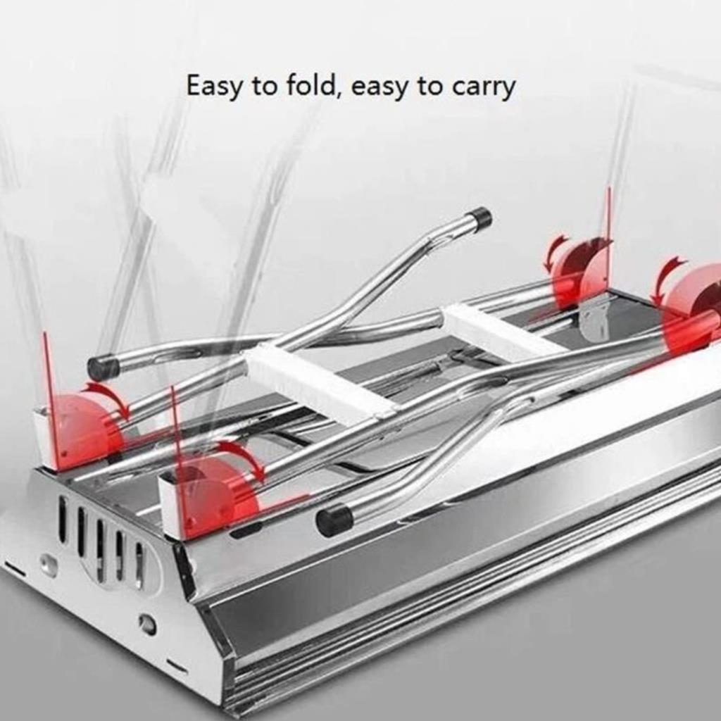 Portatif Katlanabilir Mangal - Madfox Grilmate BBQ - Silver - 547307