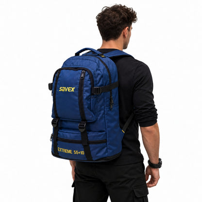 Profesyonel Körüklü Sırt Çantası - Savex - 55+10 LT - Lacivert