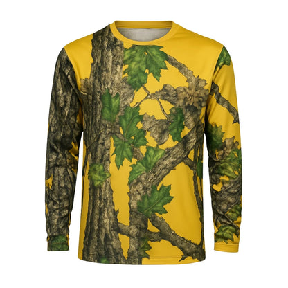 Sarı Orman Desenli Mikrofiber Sweatshirt - Avcı Sweatshirt - Hızlı Kurur