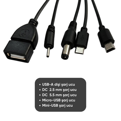 Solar Panelli Şarj Cihazı - 5 Usb Başlıklı - Wison - 3.5 Watt (WS-6010)