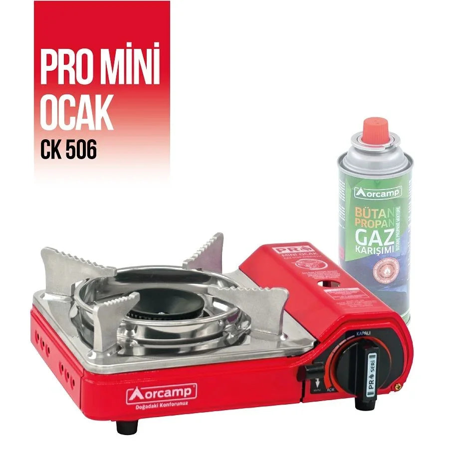 Tekli Çantalı Mini Portatif Ocak - Orcamp - Kırmızı (CK-506)