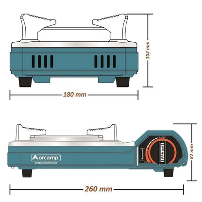 Tekli Portatif Pro Seramik Ocak - Orcamp - Mavi (CK-508)