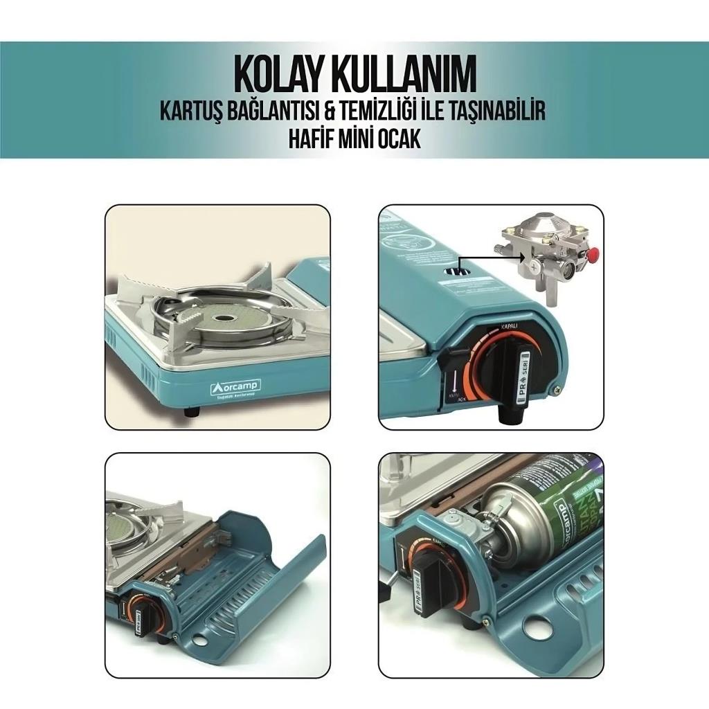 Tekli Portatif Pro Seramik Ocak - Orcamp - Mavi (CK-508)