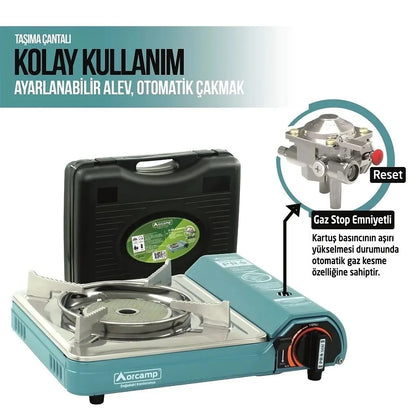 Tekli Portatif Pro Seramik Ocak - Orcamp - Mavi (CK-508)