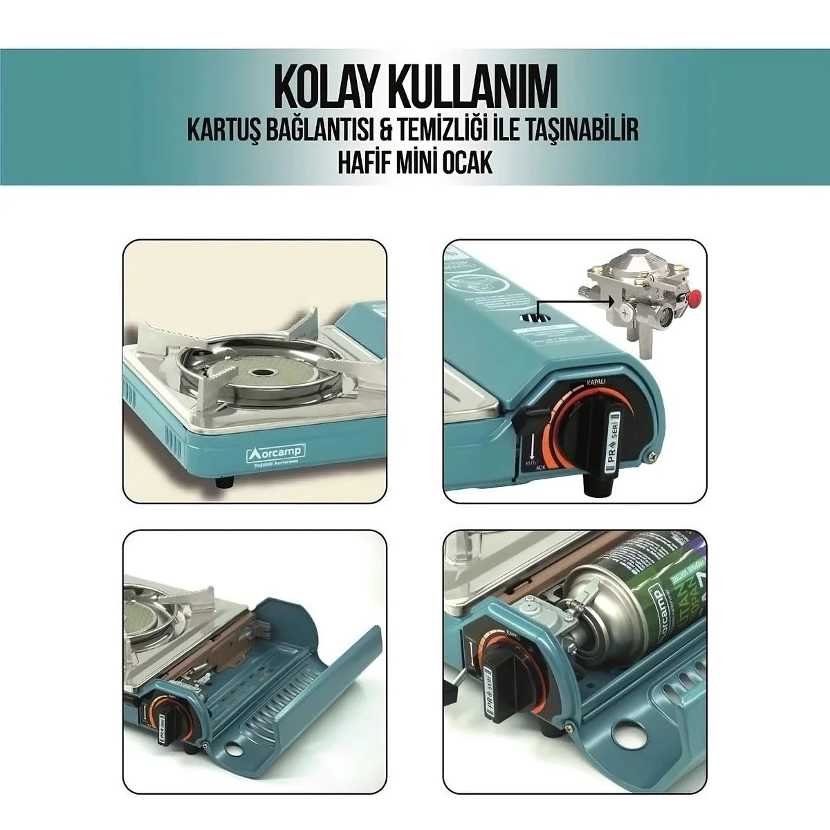 Tekli Portatif Pro Seramik Ocak - Orcamp - Mavi (CK-508)