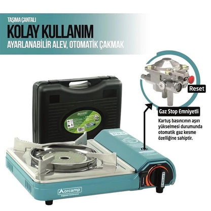 Tekli Portatif Pro Seramik Ocak - Orcamp - Mavi (CK-508)