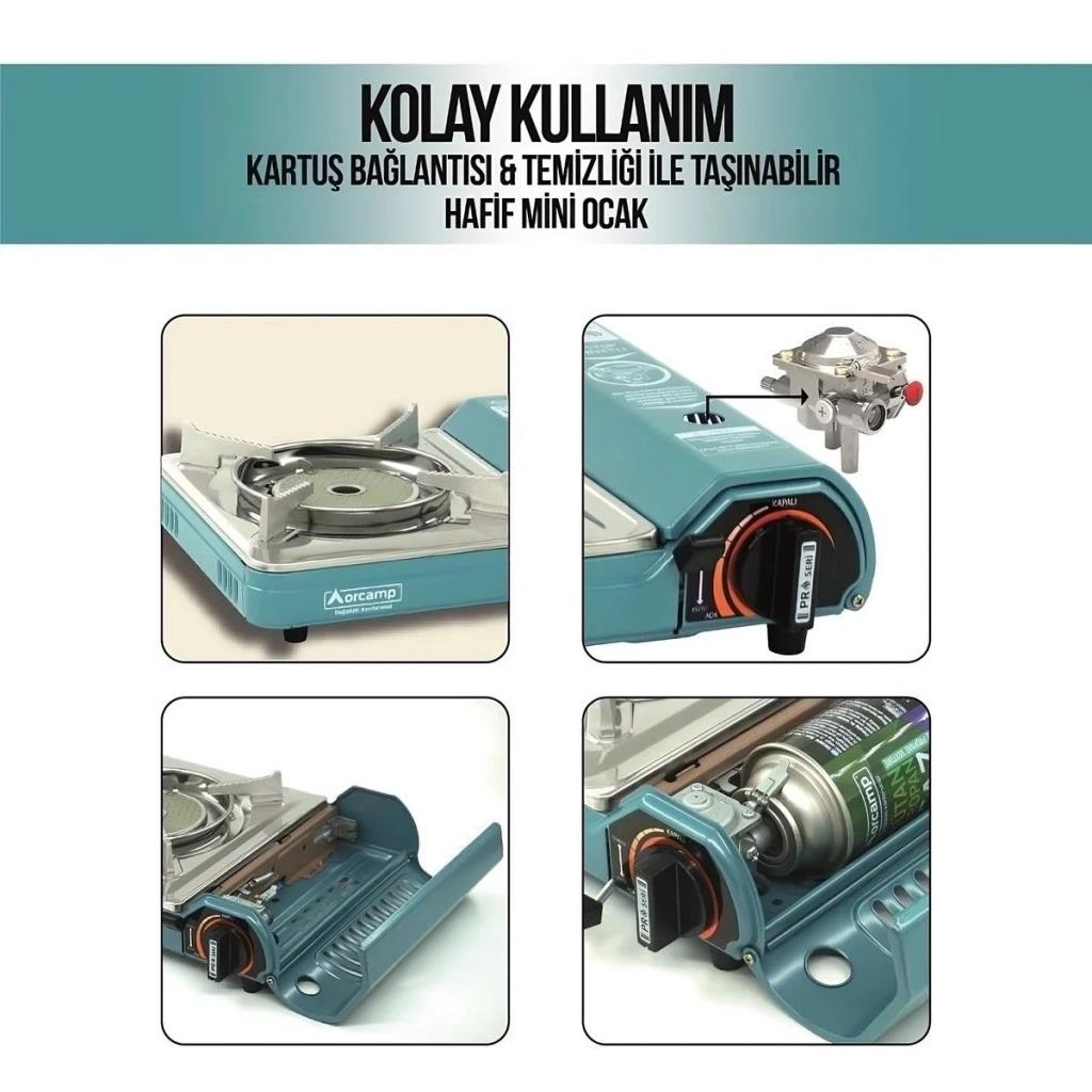 Tekli Portatif Pro Seramik Ocak - Orcamp - Mavi (CK-508)