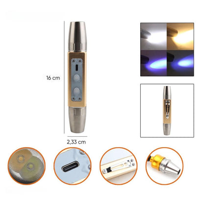 Uv Ledli El Feneri - Powerdex - Su Geçirmez - 20 W - Gold - PD-9007